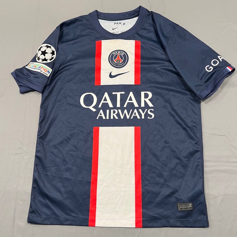 Nike PSG 2022-23 Home Jersey Messi 30 Navy Blue Soccer Shirt Mens Large